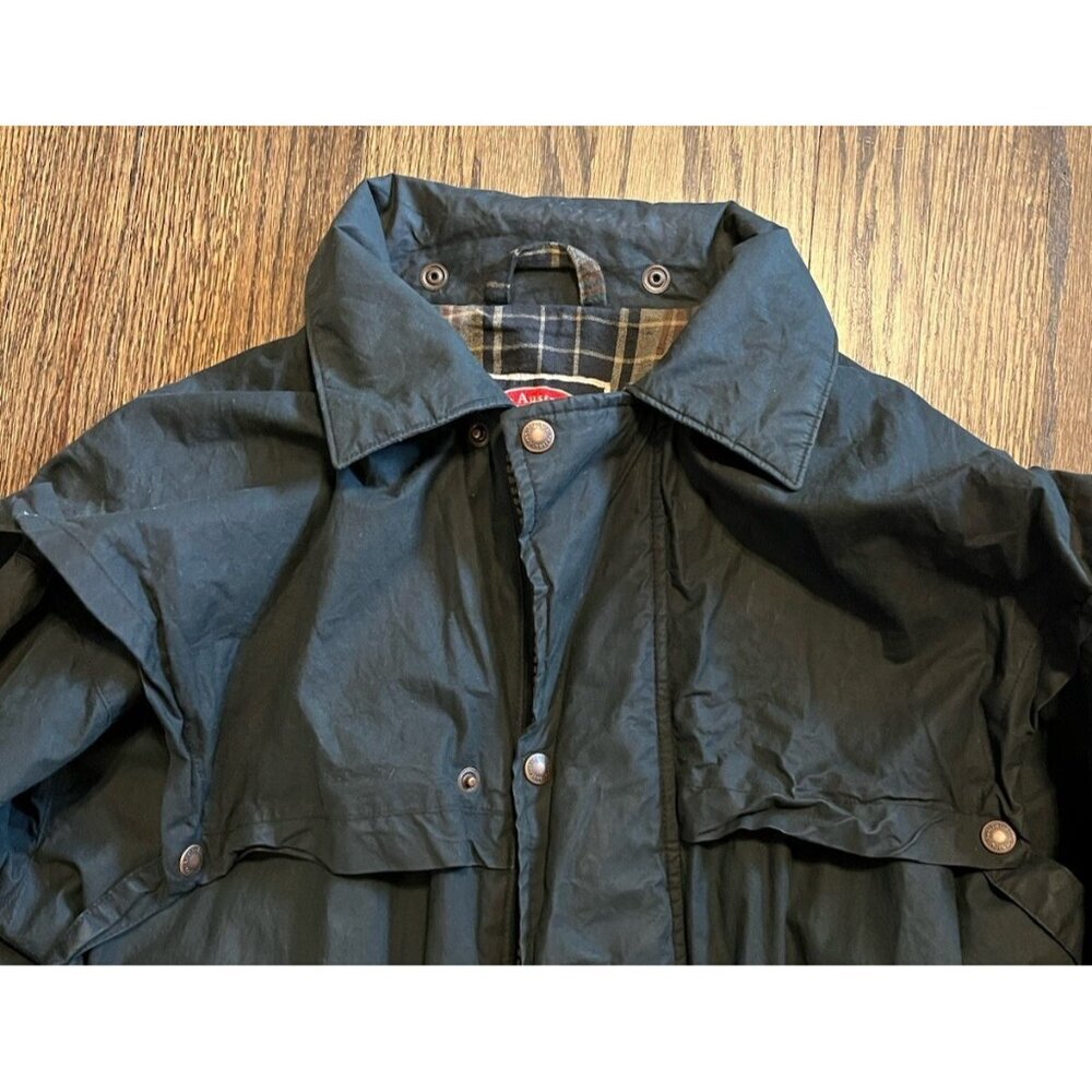 The Australian Outback Collection Green Chore Jacket Oil Skin Ranch Wear Size S - Picture 6 of 13